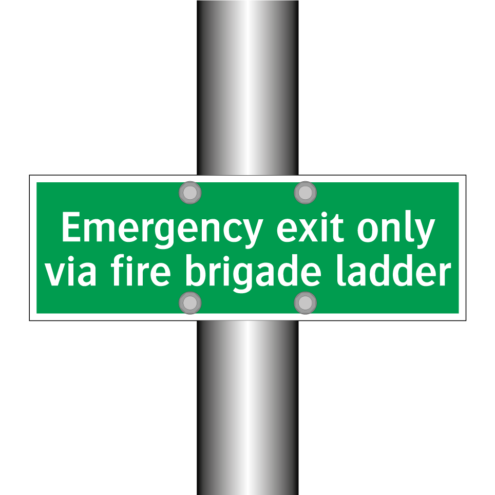 Emergency exit only via fire brigade ladder
