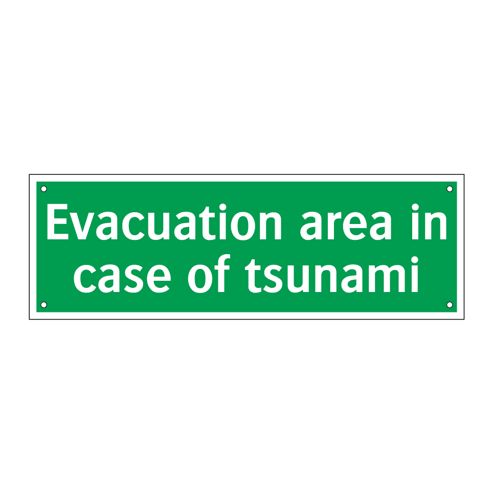 Evacuation area in case of tsunami