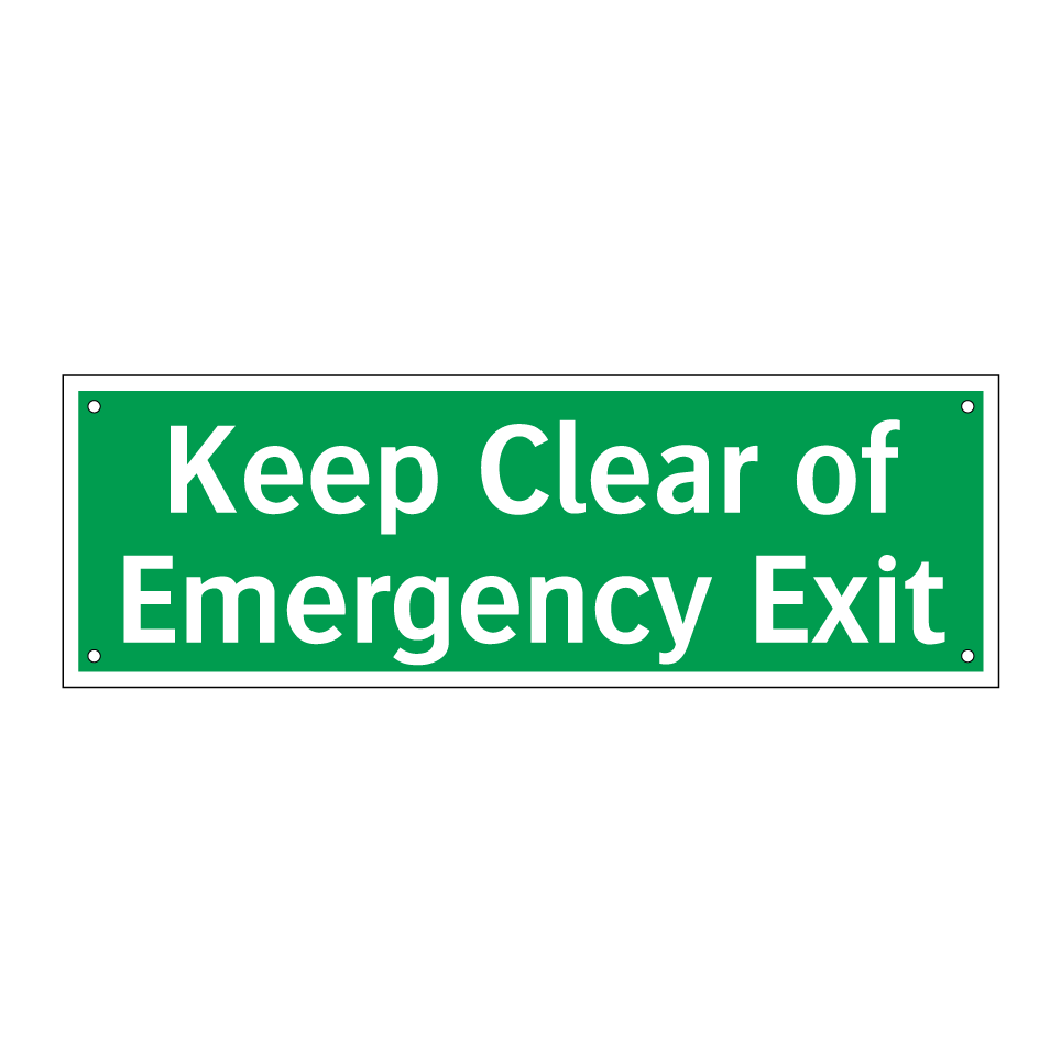 Keep Clear of Emergency Exit