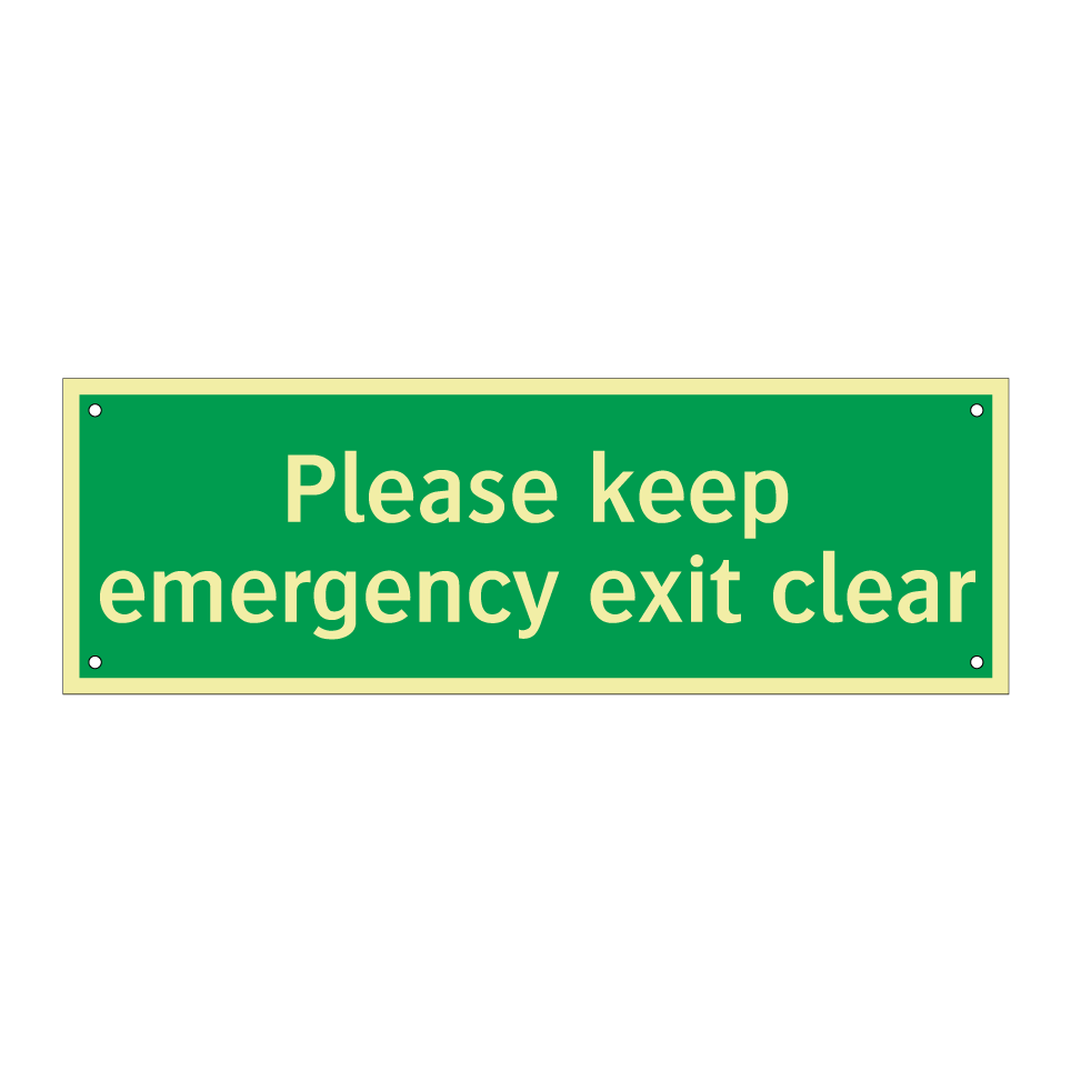 Please keep emergency exit clear
