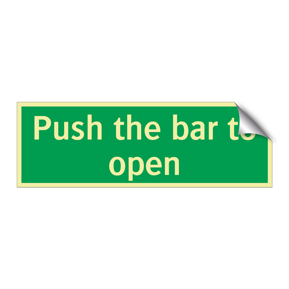 Push the bar to open