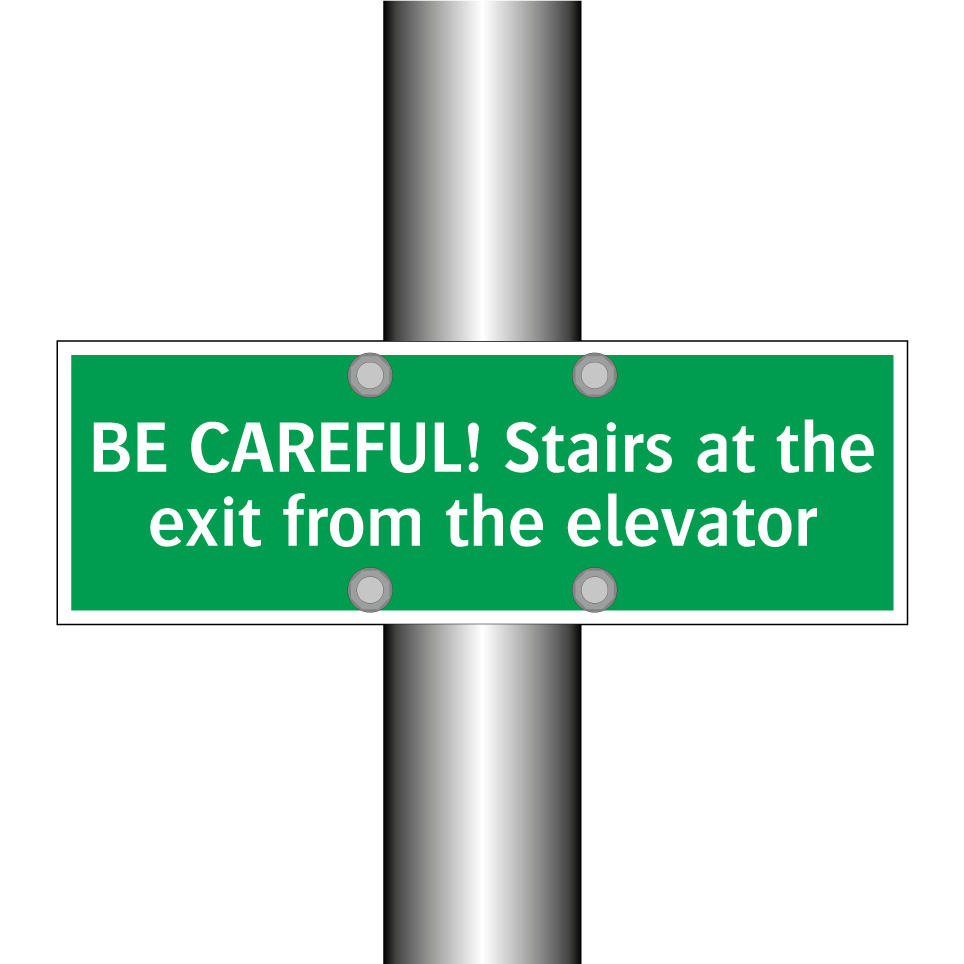BE CAREFUL! Stairs at the exit from the elevator