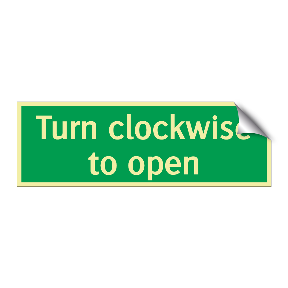 Turn clockwise to open