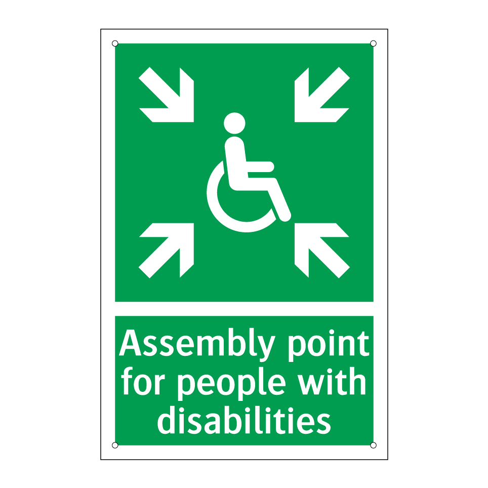 Assembly point for people with disabilities
