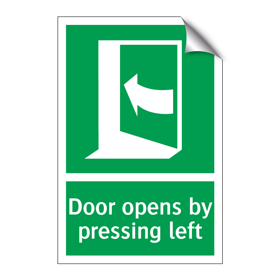 Door opens by pressing left