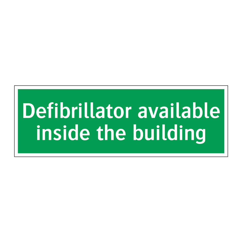 Defibrillator available inside the building