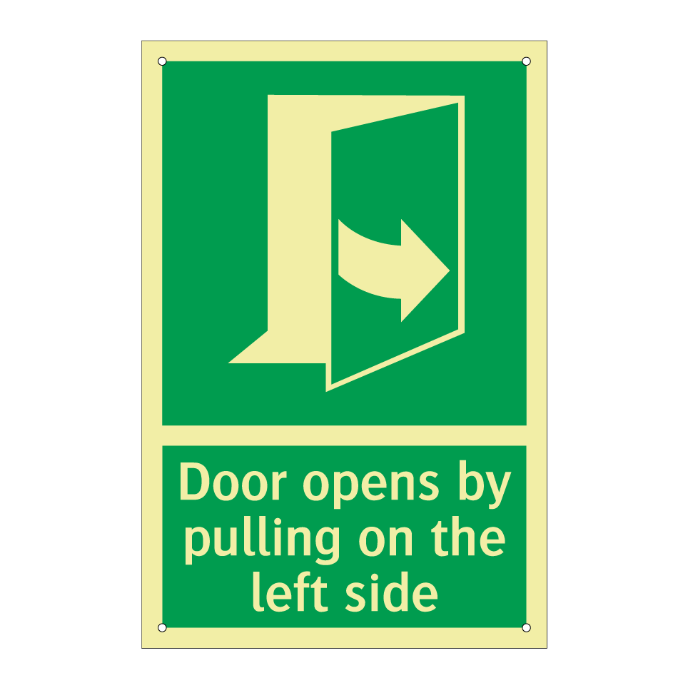 Door opens by pulling on the left side