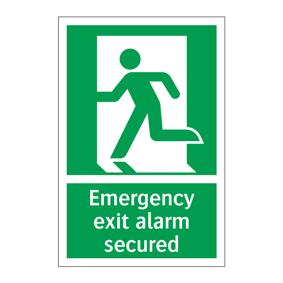 Emergency exit alarm secured