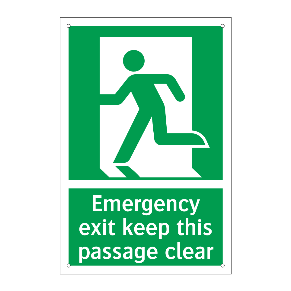 Emergency exit keep this passage clear