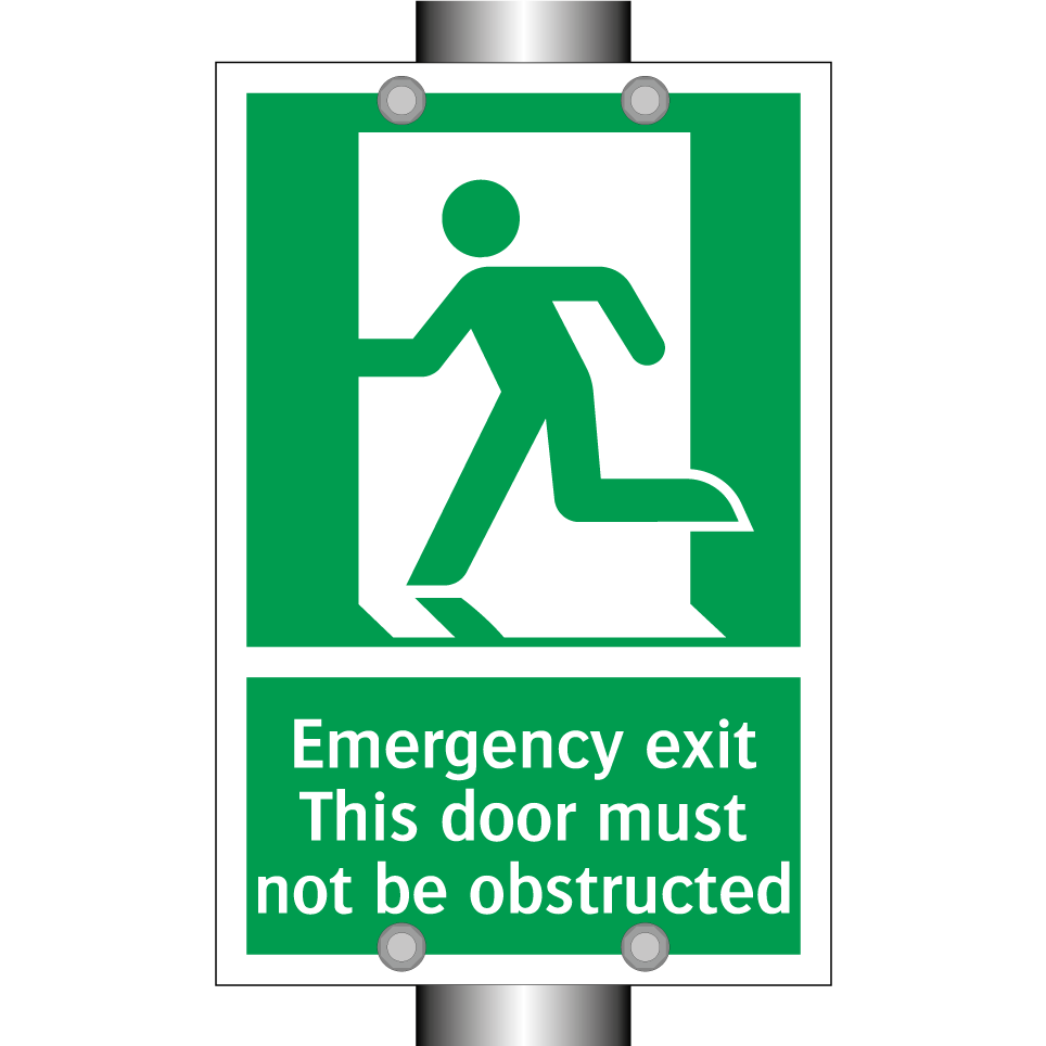 Emergency exit This door must not be obstructed