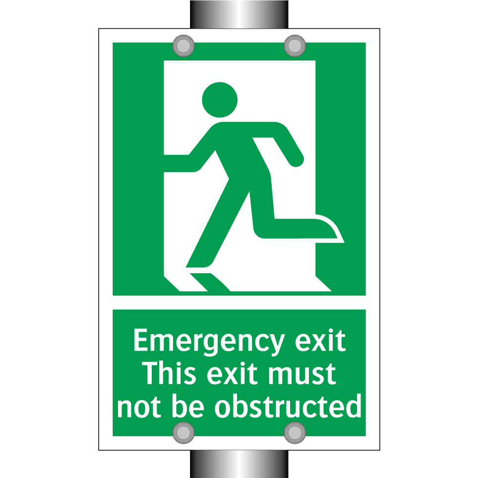 Emergency exit This exit must not be obstructed