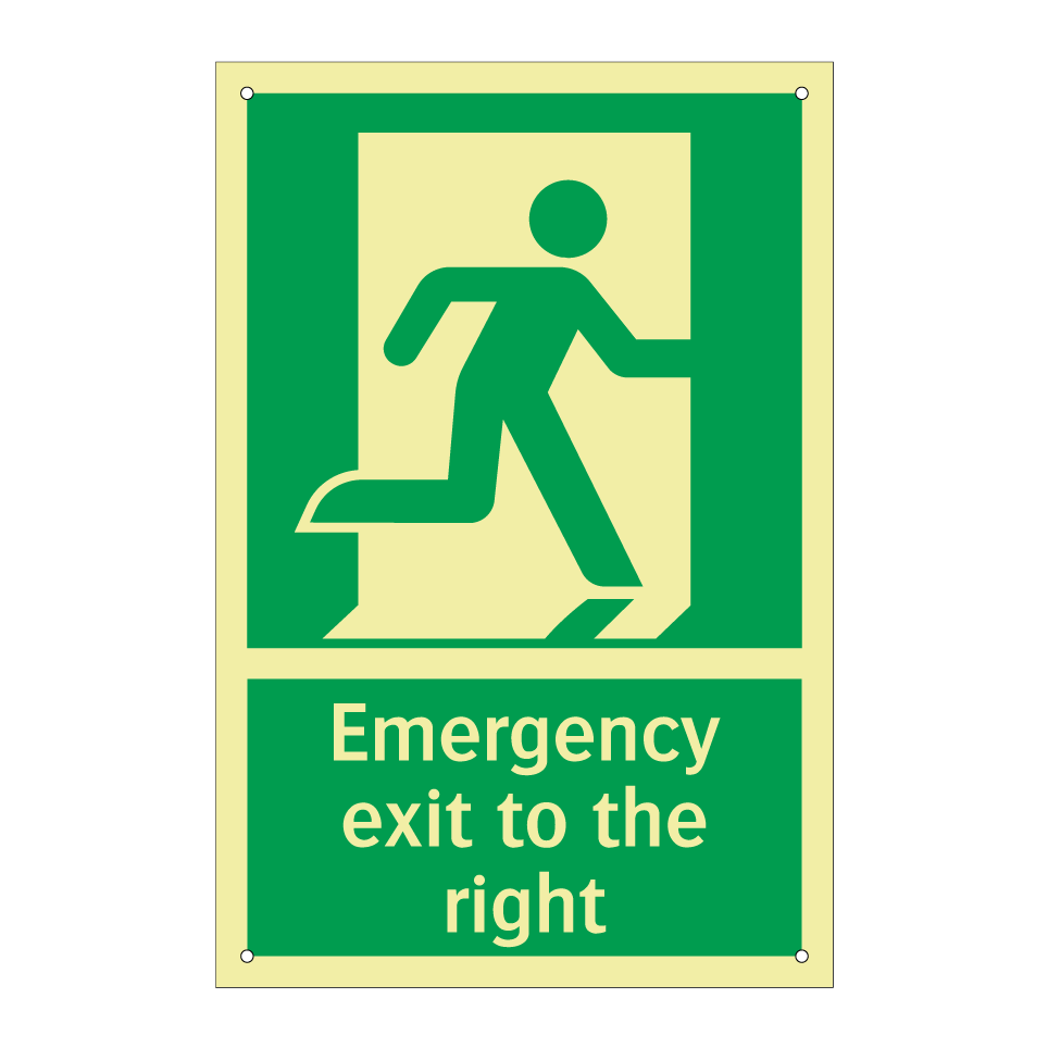 Emergency exit to the right