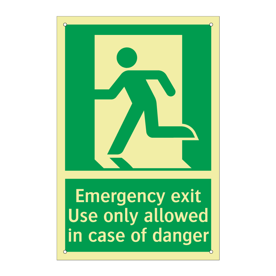 Emergency exit Use only allowed in case of danger