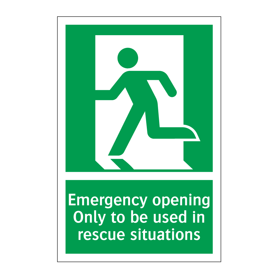 Emergency opening Only to be used in rescue situations