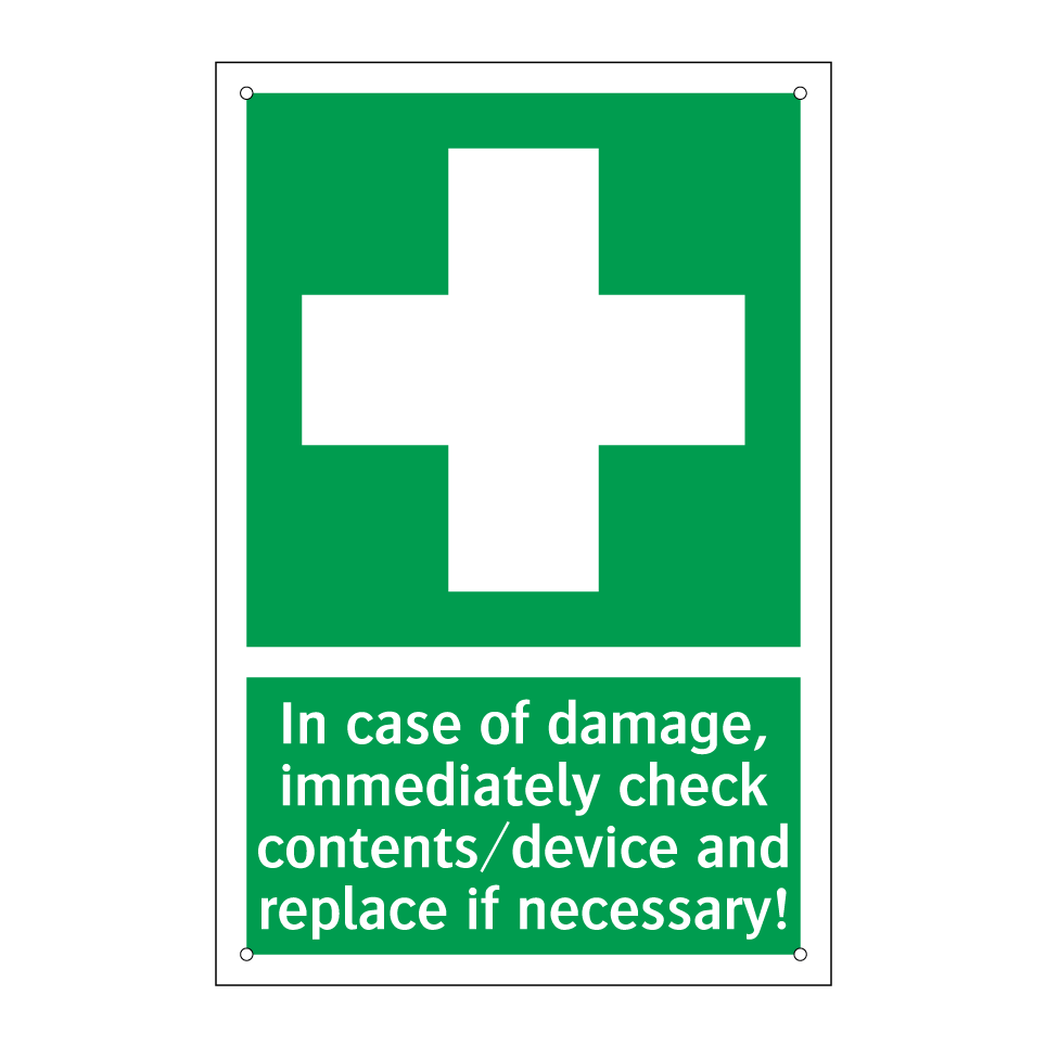 In case of damage, immediately check contents/device and replace if necessary!