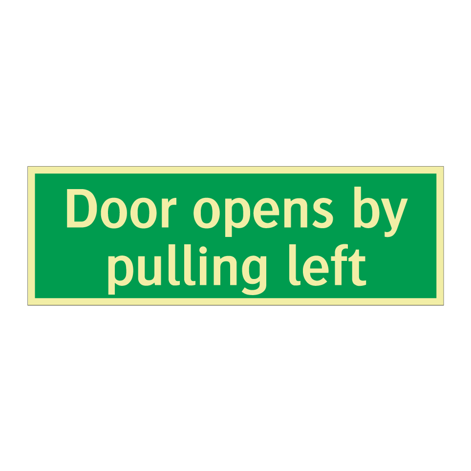 Door opens by pulling left