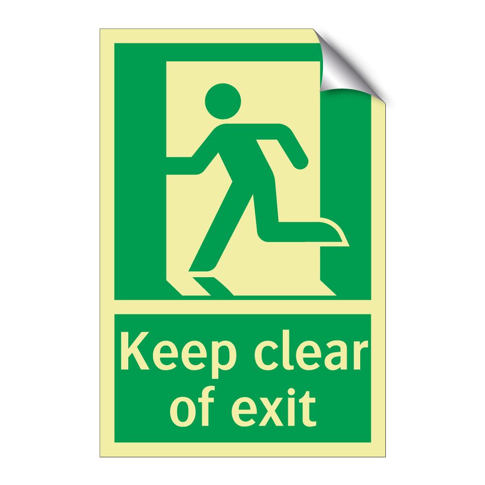 Keep clear of exit