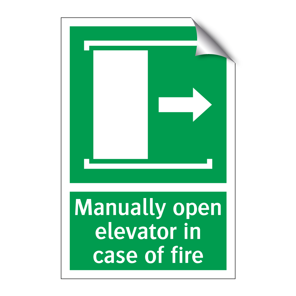 Manually open elevator in case of fire