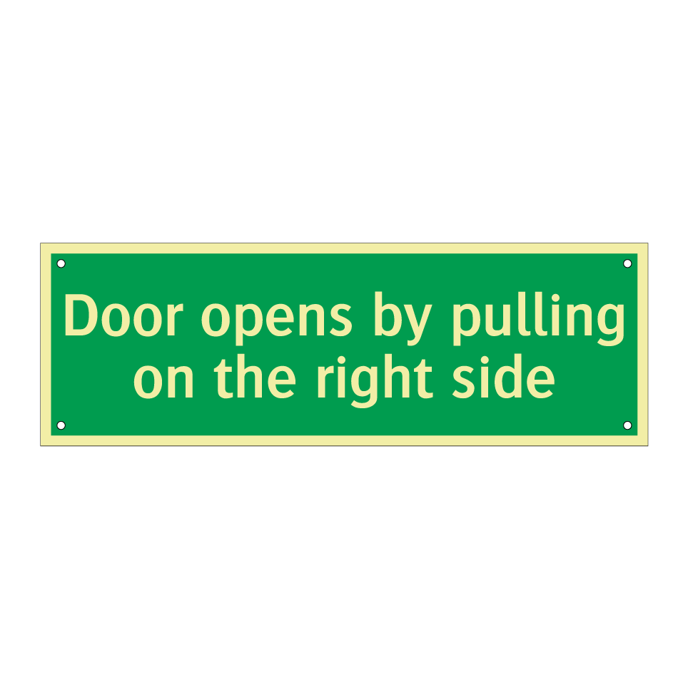 Door opens by pulling on the right side