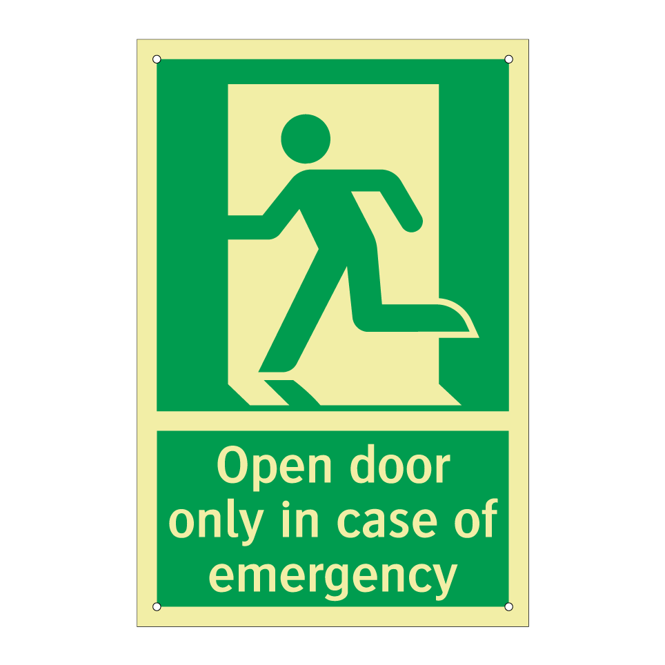 Open door only in case of emergency