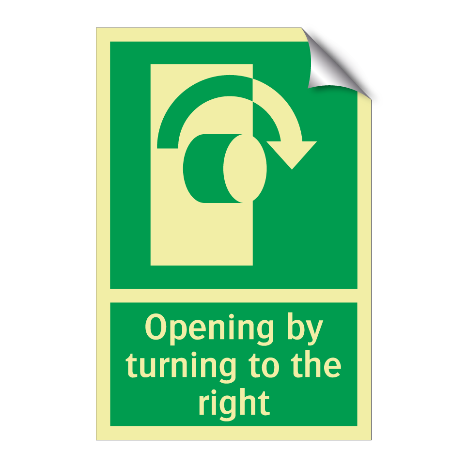 Opening by turning to the right