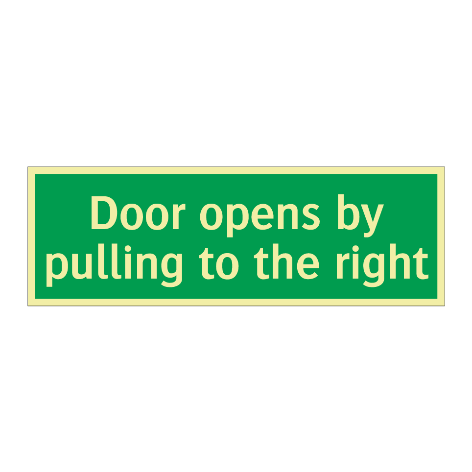 Door opens by pulling to the right