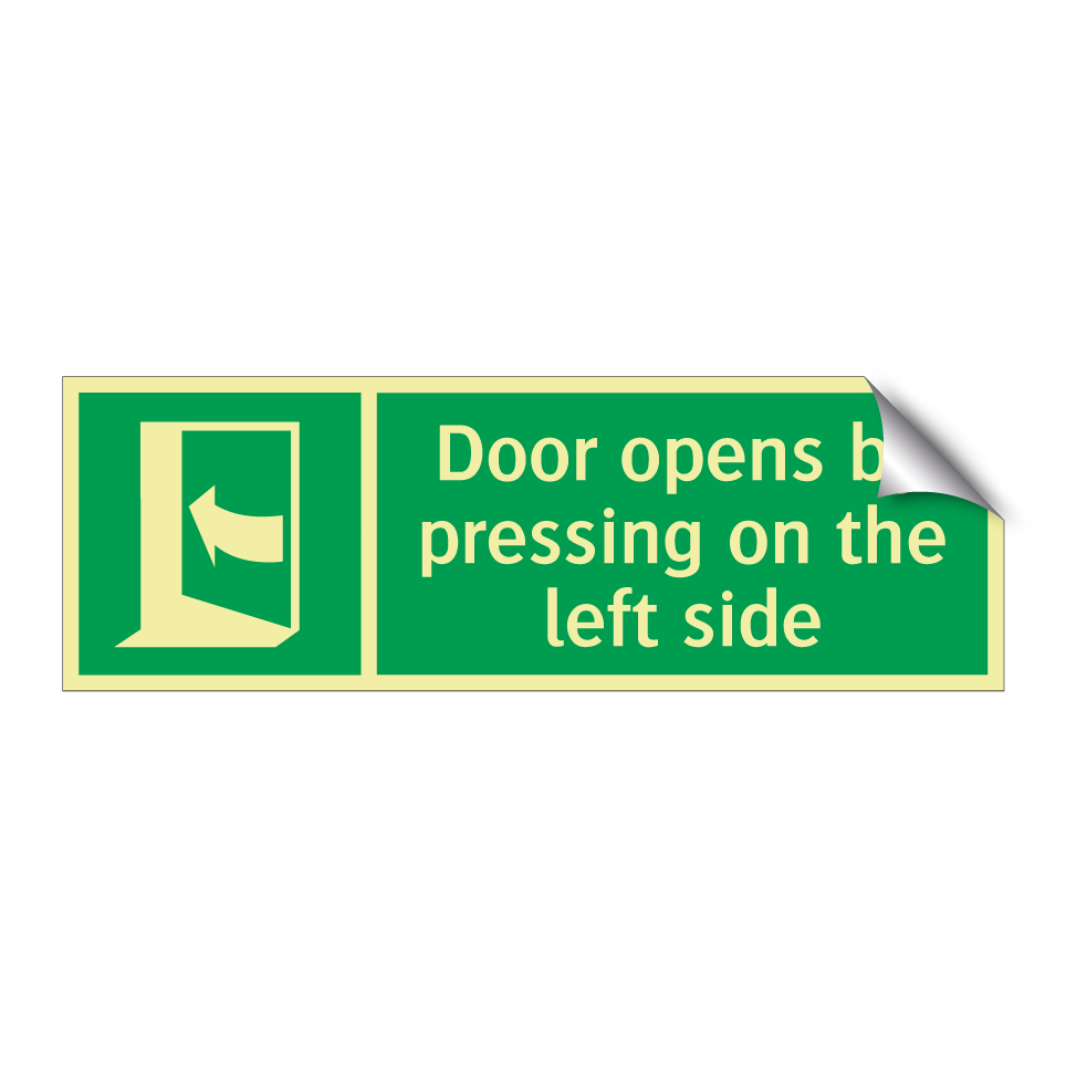 Door opens by pressing on the left side