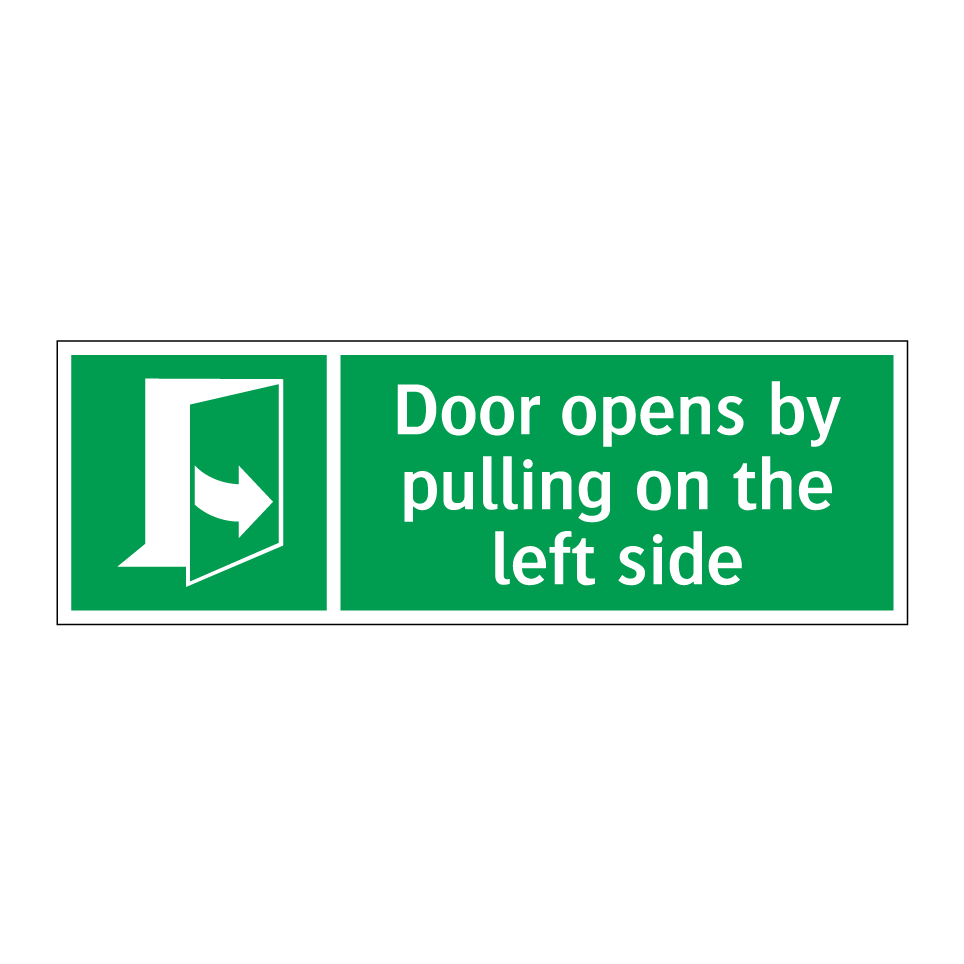 Door opens by pulling on the left side