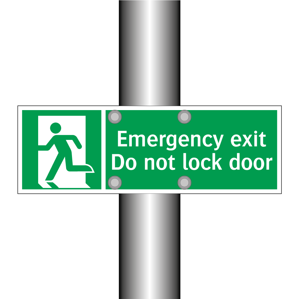 Emergency exit Do not lock door