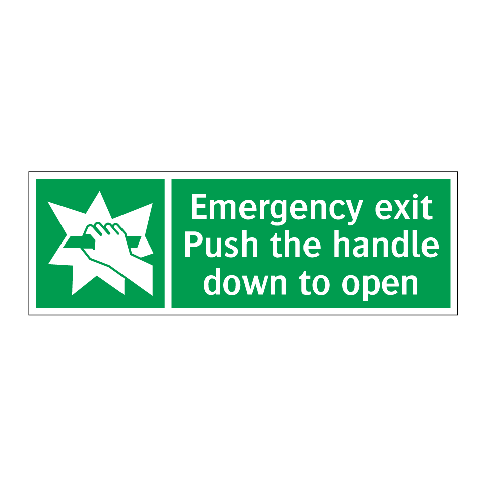Emergency exit Push the handle down to open