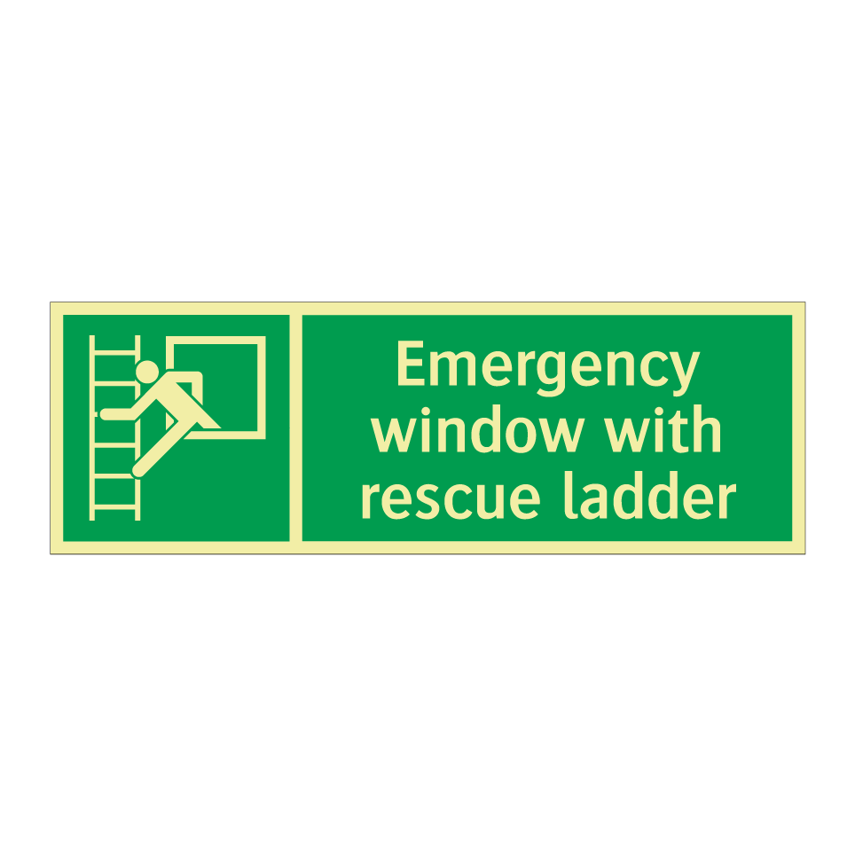 Emergency window with rescue ladder