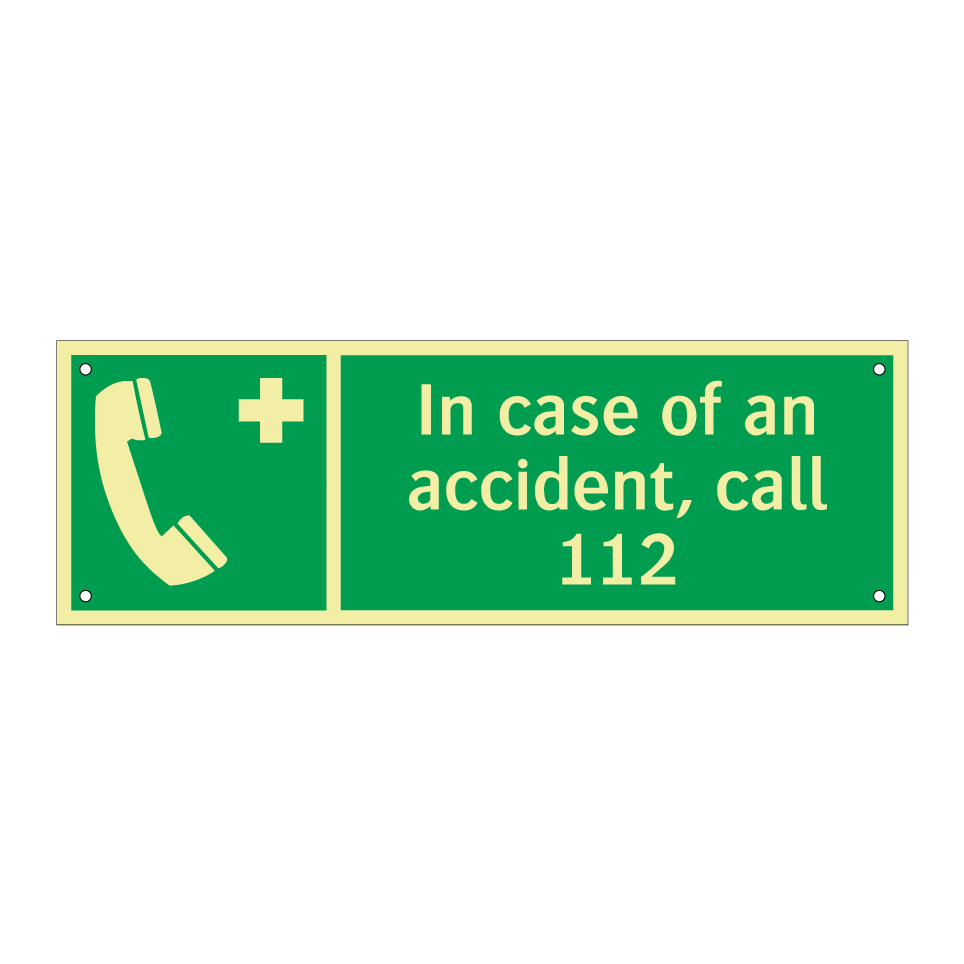 In case of an accident, call 112