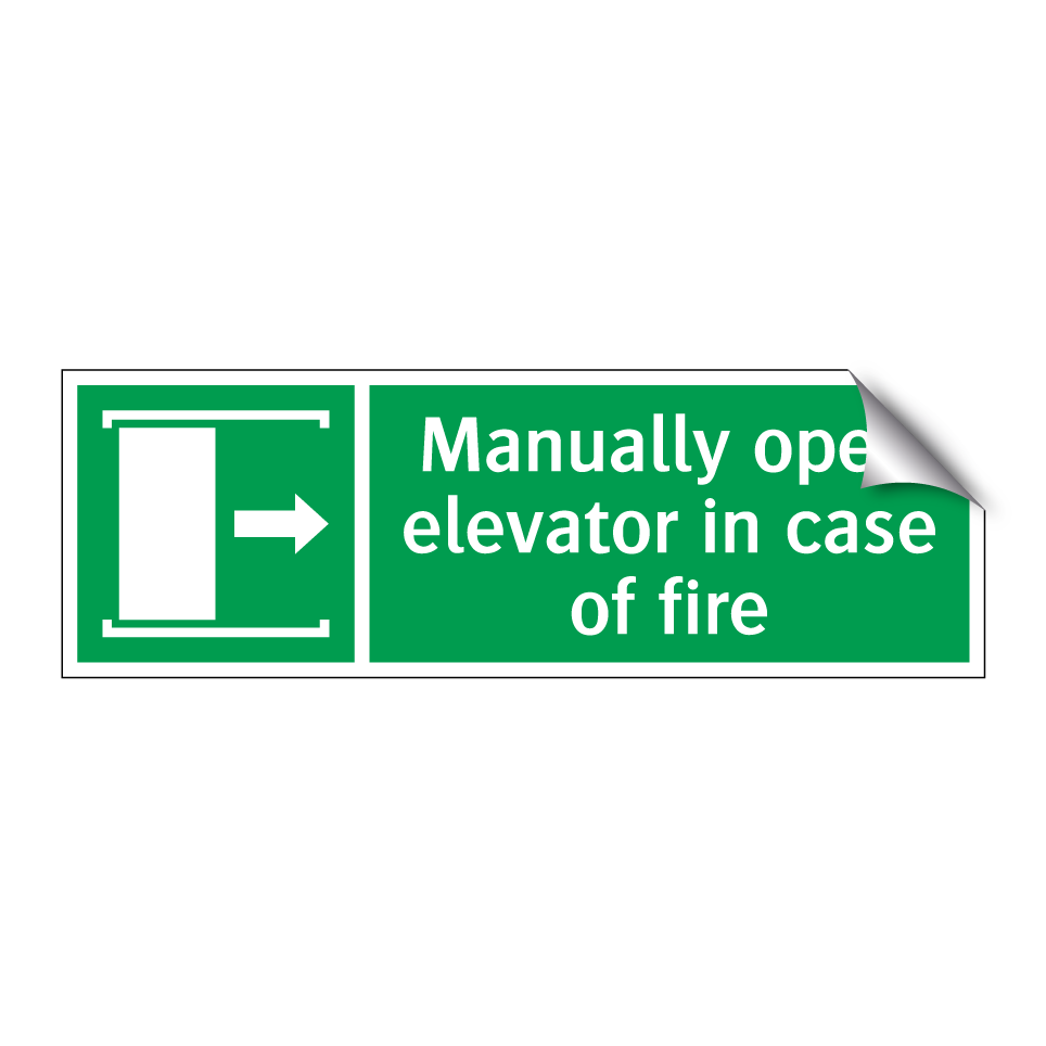 Manually open elevator in case of fire