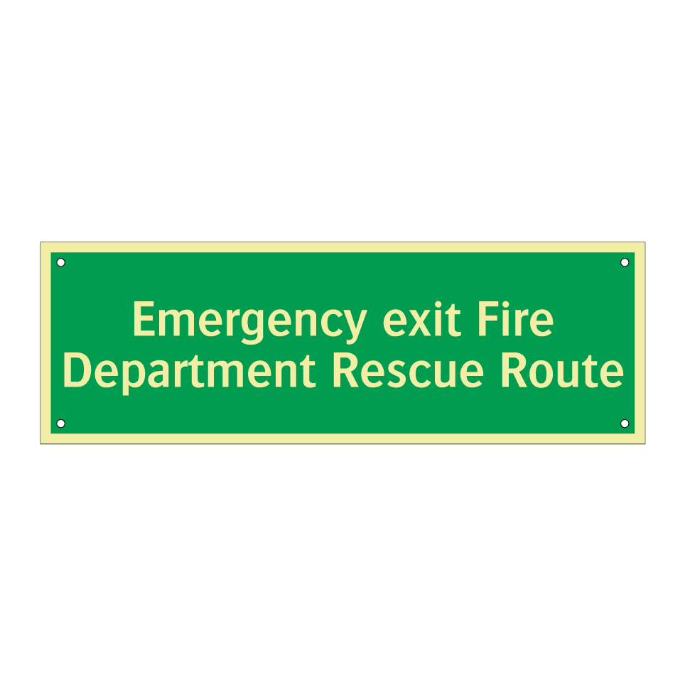 Emergency exit Fire Department Rescue Route