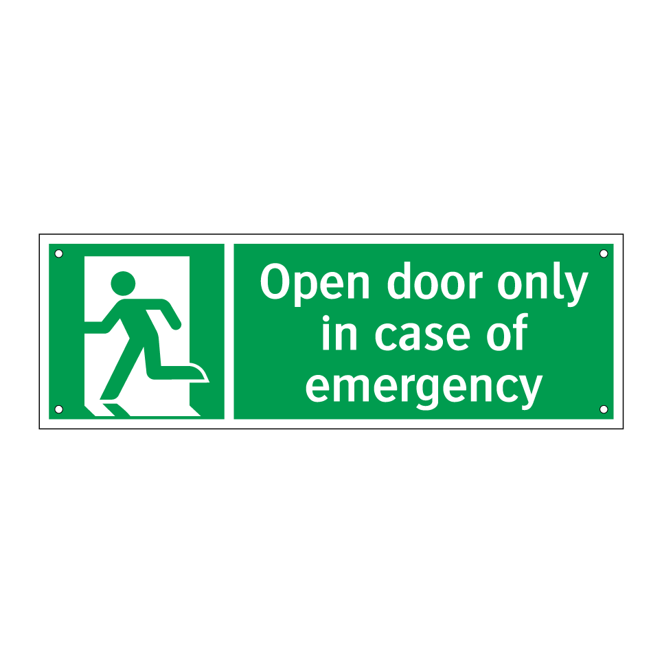Open door only in case of emergency