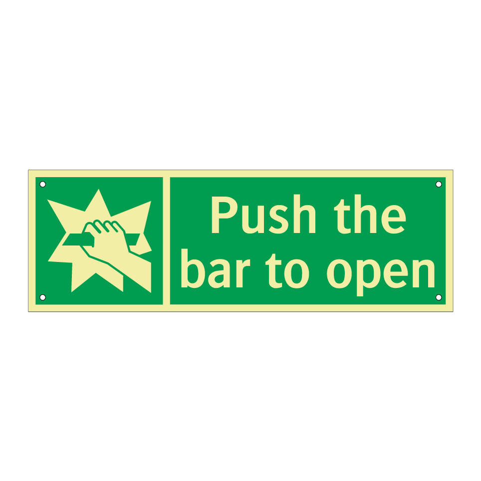 Push the bar to open