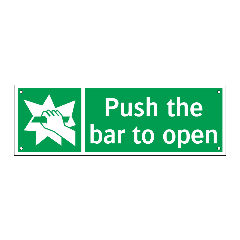 Push the bar to open