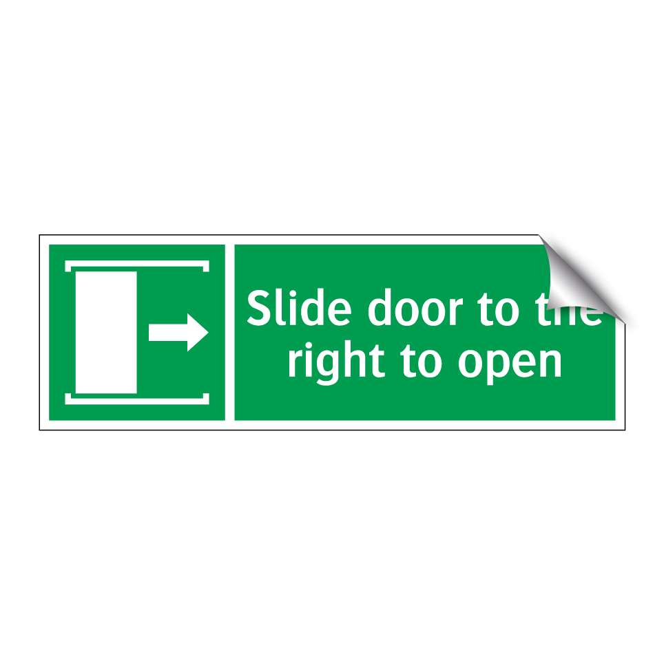 Slide door to the right to open