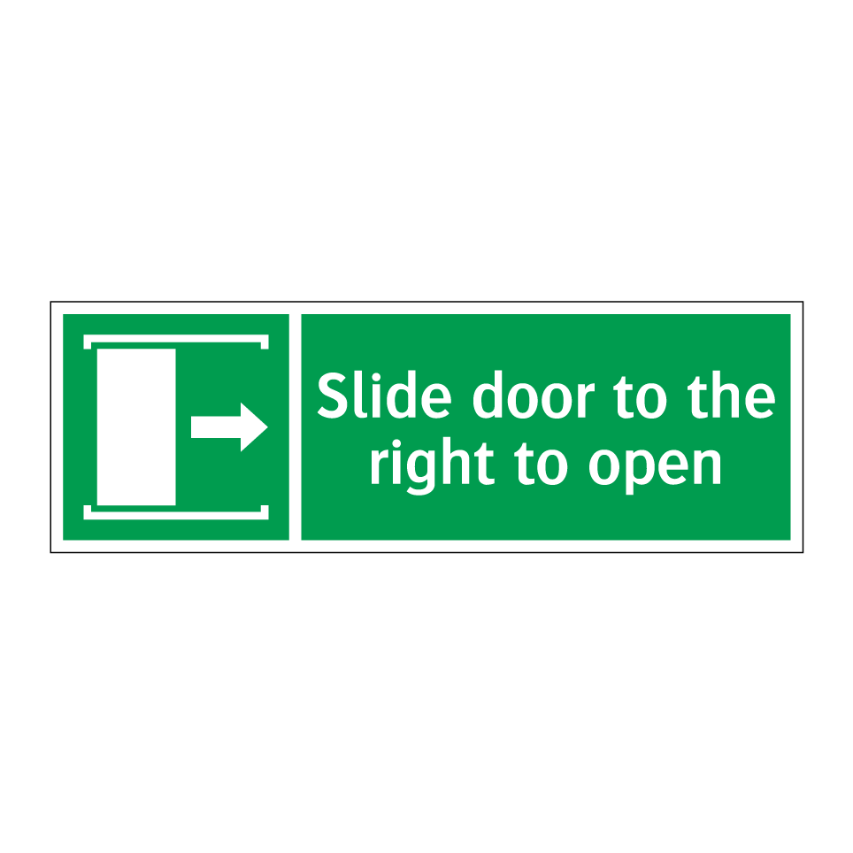 Slide door to the right to open