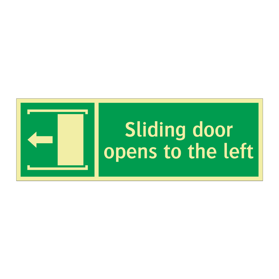Sliding door opens to the left