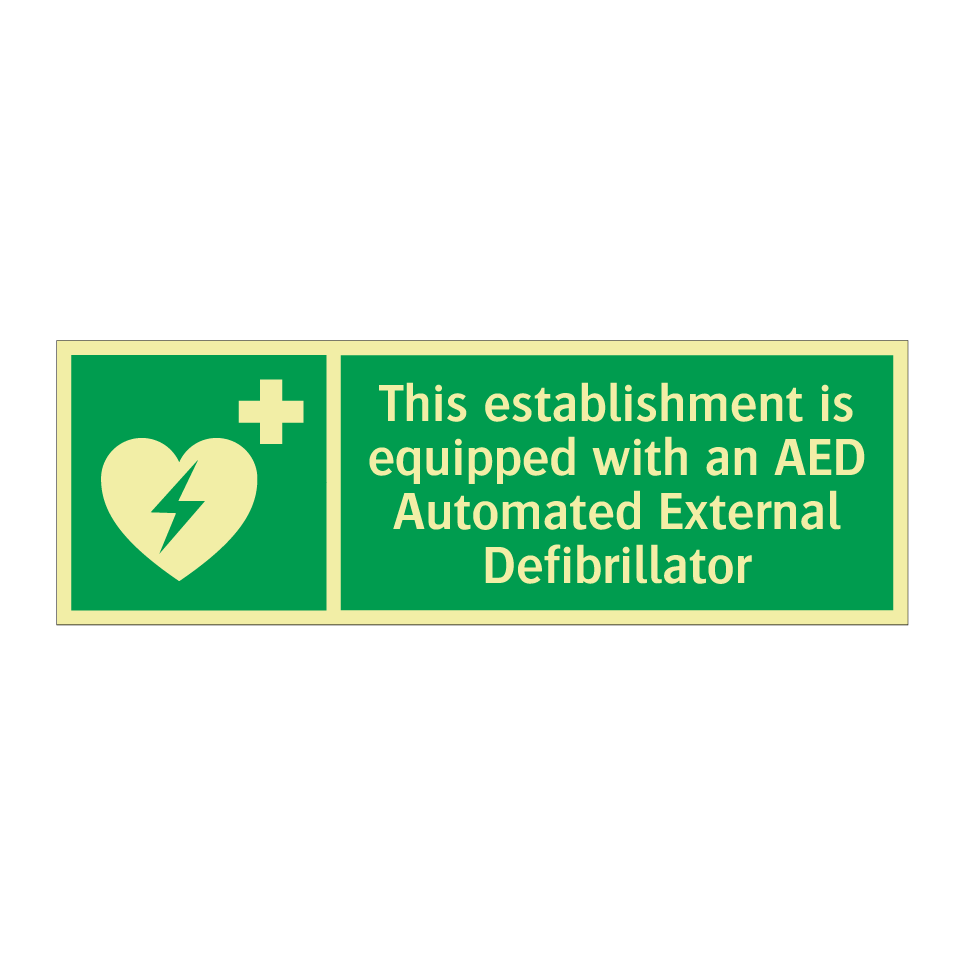 This establishment is equipped with an AED Automated External Defibrillator