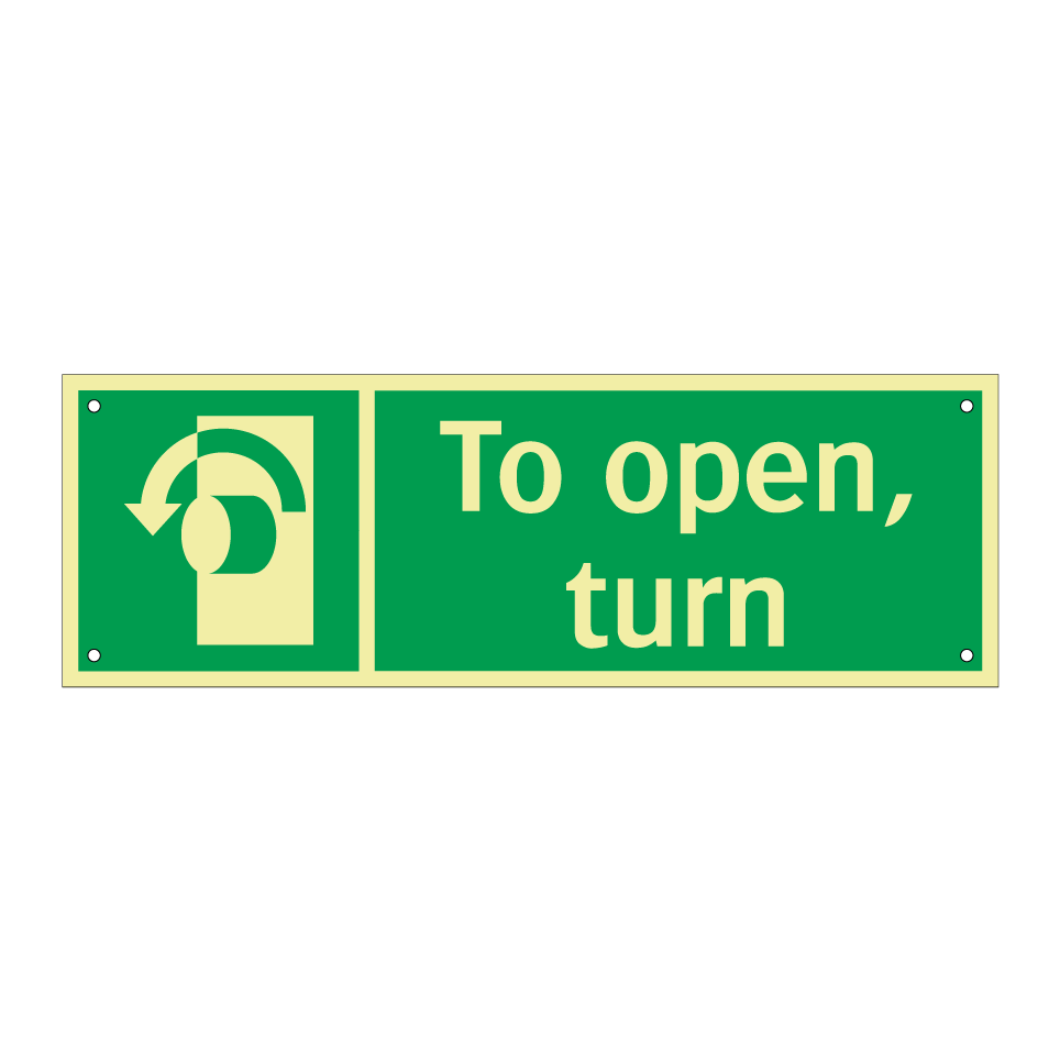 To open, turn