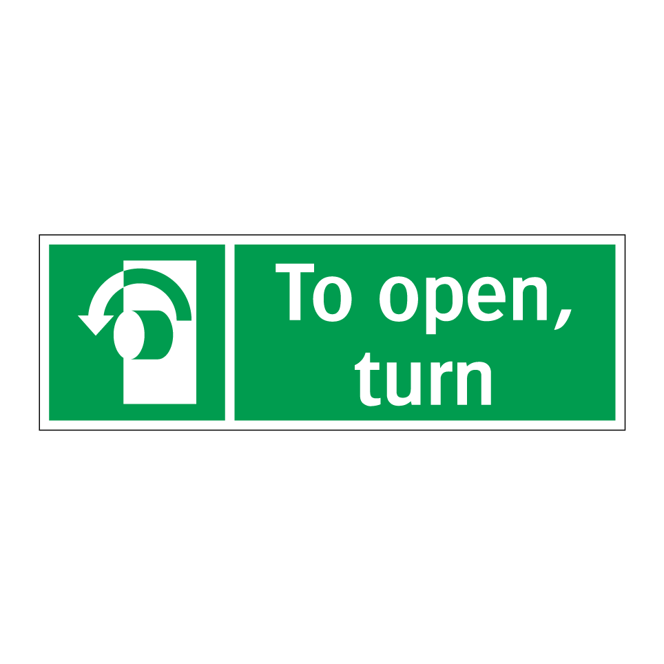 To open, turn