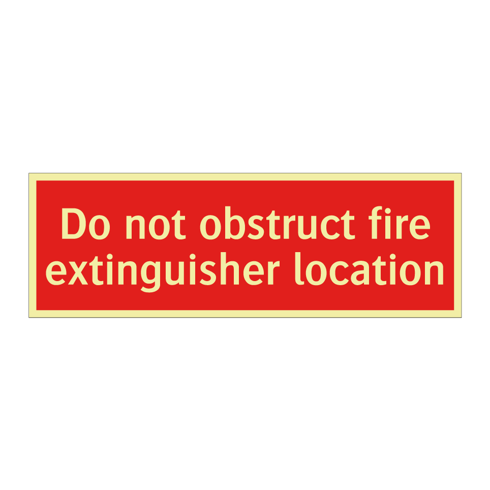 Do not obstruct fire extinguisher location