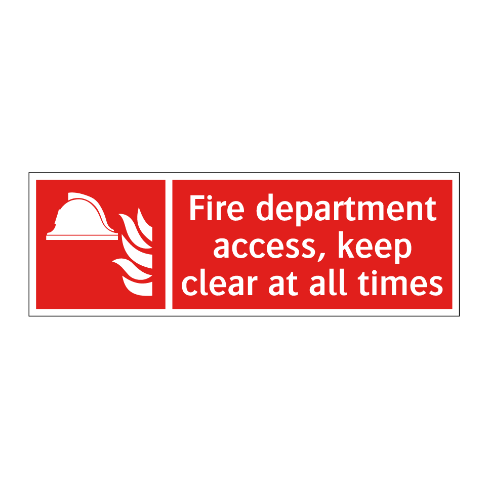 Fire department access, keep clear at all times