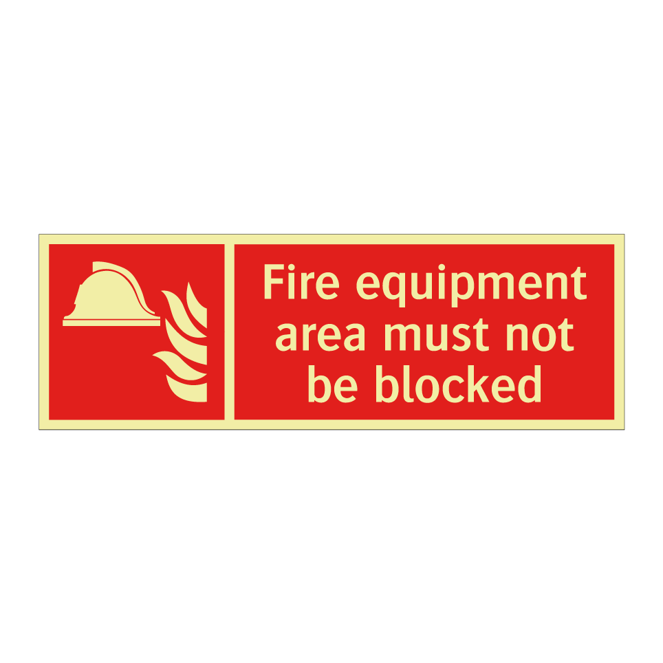 Fire equipment area must not be blocked