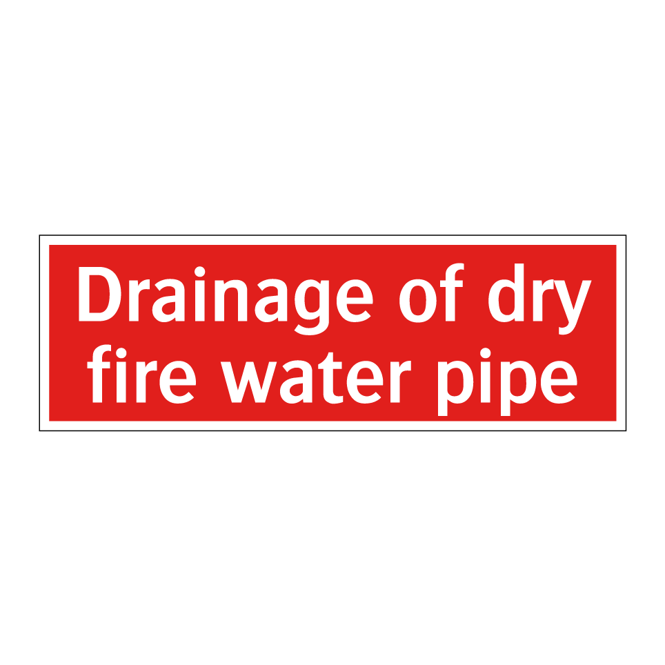 Drainage of dry fire water pipe