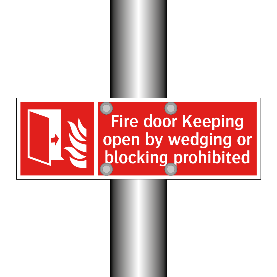 Fire door Keeping open by wedging or blocking prohibited