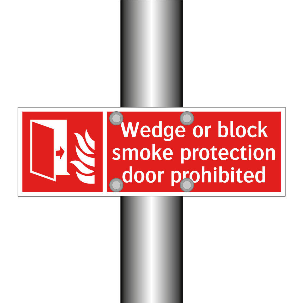 Wedge or block smoke protection door prohibited