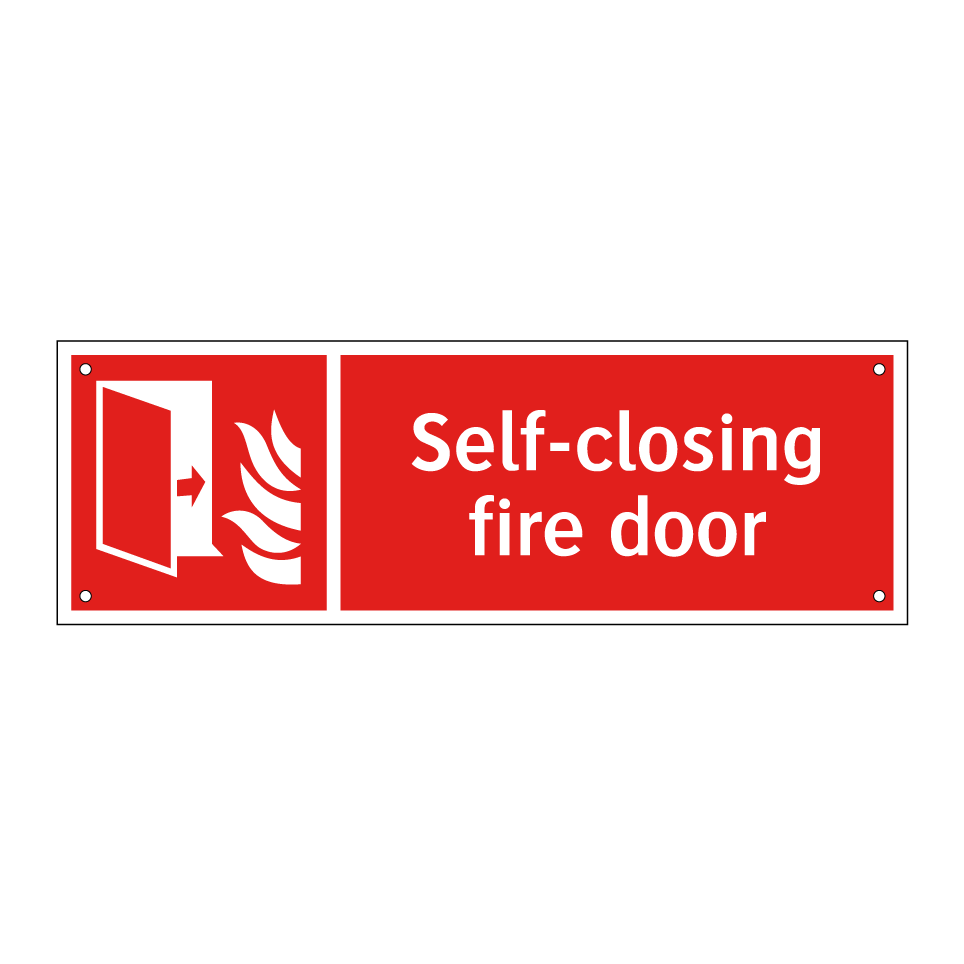 Self-closing fire door